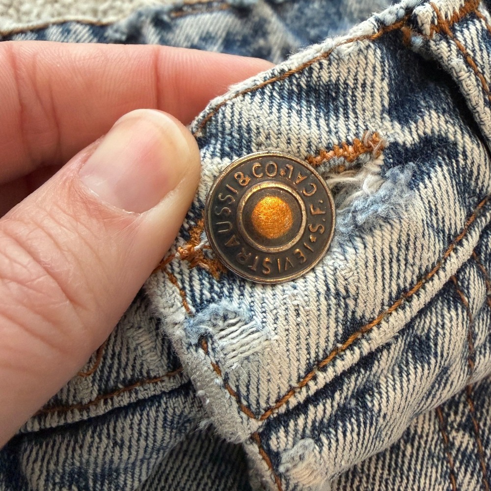 Vintage Levi's 505‎ Jeans Womens 29 Acid Wash 1970s Big E Distressed Retro - Picture 4 of 16